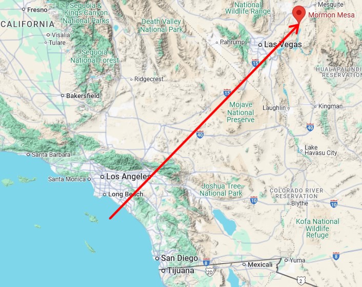 Zoom sur Mormon Mesa près de Las Vegas