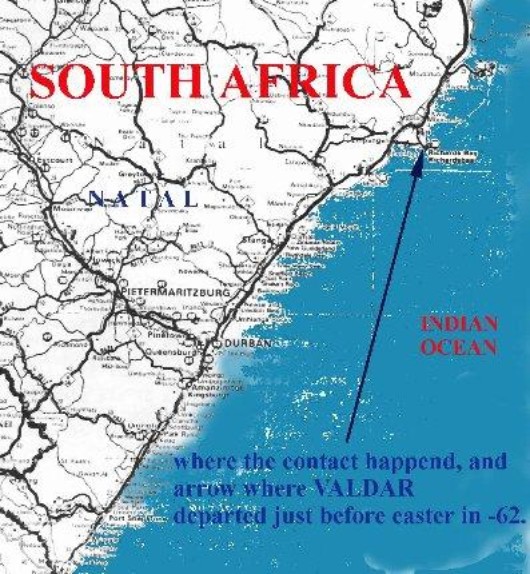 Emplacement cartographique du lieu du contact des extraterrestres de Koldas avec Edwin W.