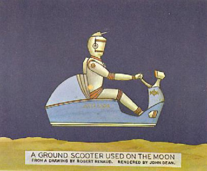 Dessin du scooter lunaire à antigravité