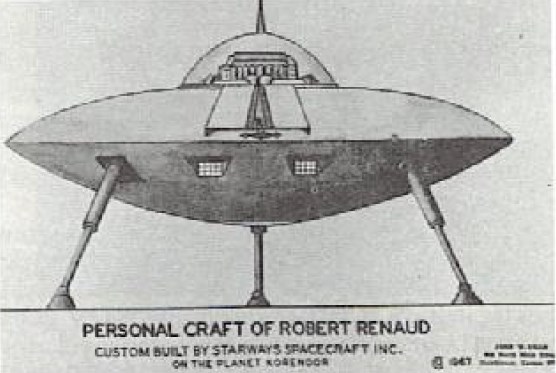 Dessin du vaisseau personnel de Bob Renaud, qui lui a été donné par Korendor