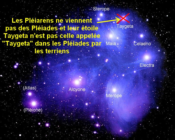 Pléiades d'où ne viennent pas les "Pléiadiens" car ce sont des Pléiariens