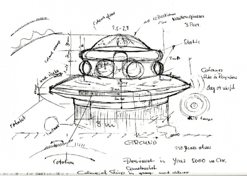 Vaisseau spatial de Menara la femme des étoiles venue de Deron dans Véga de la Lyre (de l'univers Ankar)