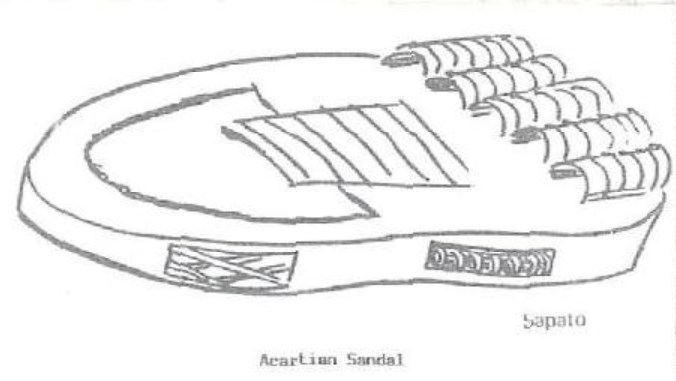 Un objet de Acart dessiné ici : des sandales qui avaient été données à Artur à porter durant son séjour quand il est dans le logement, pour être à l’aise