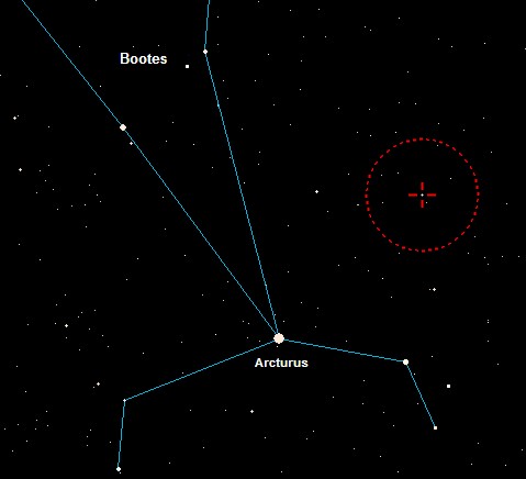 Korendor est en orbite de l'étoile Korena, pointée par la croix rouge dans la carte spatiale ci-dessus