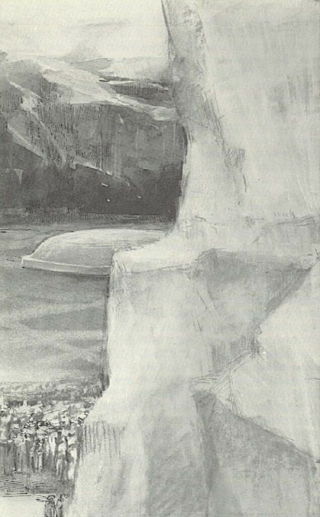 Provenant du livre, la cérémonie d’Adieu à leur monde des Norcans, contre la falaise