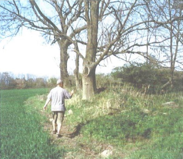 Andreas (Martin Wiesengrün) montrant à Wendelle Stevens le lieu de son départ en vaisseau extraterrestre de Arian, 45 ans après (les arbres ont grandi et les herbes sont moins hautes)