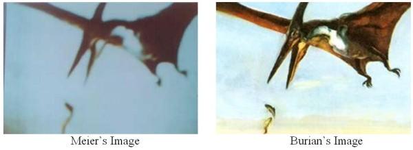 Comparaison photo Billy Meier revenue du développement du "Grand Voyage" et de celle d'illustration de Burian.