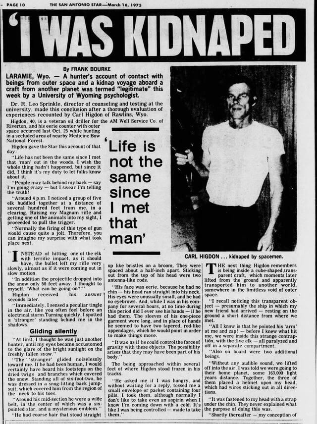 Article par Laramie du 16 mars 1975 de « The San Antonio Star », page 10