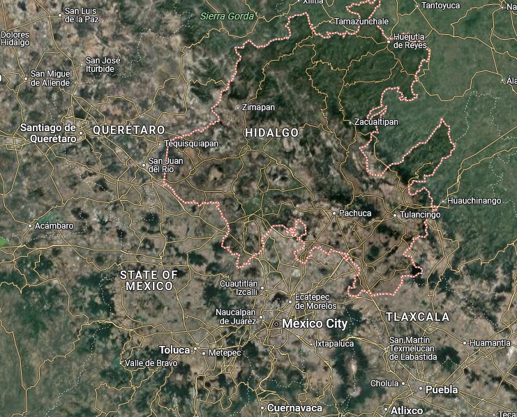 Entre Hidalgo et Querétaro au Mexique (au nord de Mexico), où Hernandez est monté dans le vaisseau de Lya.