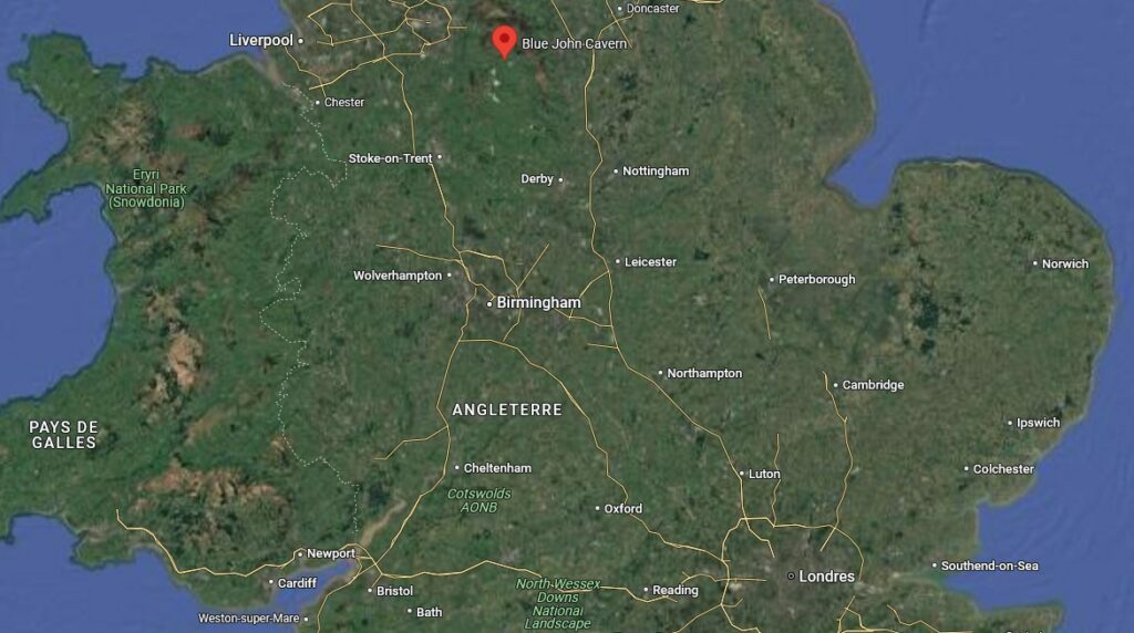Région de l’Angleterre où sont les grottes Blue John.