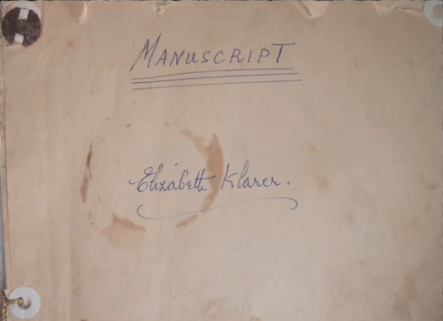 Photographie du 1er manuscrit d’Elizabeth Klarer, "Autobiographie d'une Vénusienne", page 1