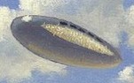 Peinture représentant le vaisseau de ZETI, faite par Jim Nichols, sur la couverture du livre de Wendelle Stevens.