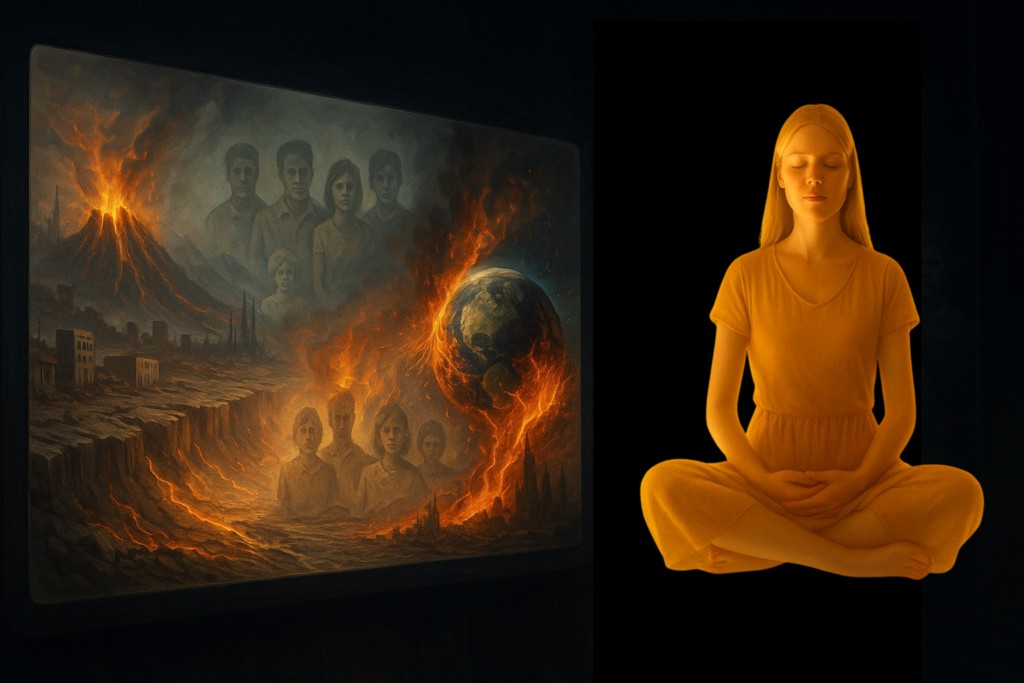 Image illustrative générée par IA : dl'avenir de la famille et des amis de Roseline, et d'évènements du futur du monde, vu sur l'écran du futur.