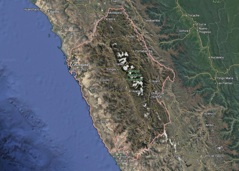 Région de l'Ancash et ses montagnes, où auront lieu tous les contacts avec Apu, Pérou.