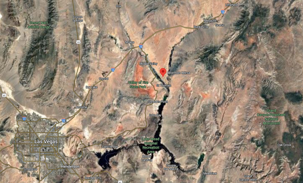 Vue rapprochée de Mormon Mesa près de Las Vegas, dans le désert