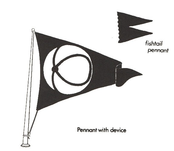 Fanions et drapeaux observés sur un bateau de loisir de Janos.