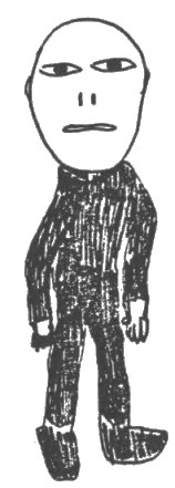 Apparence de l'être qui était le responable et lui parlait. Dessin de Bill Herrmann.