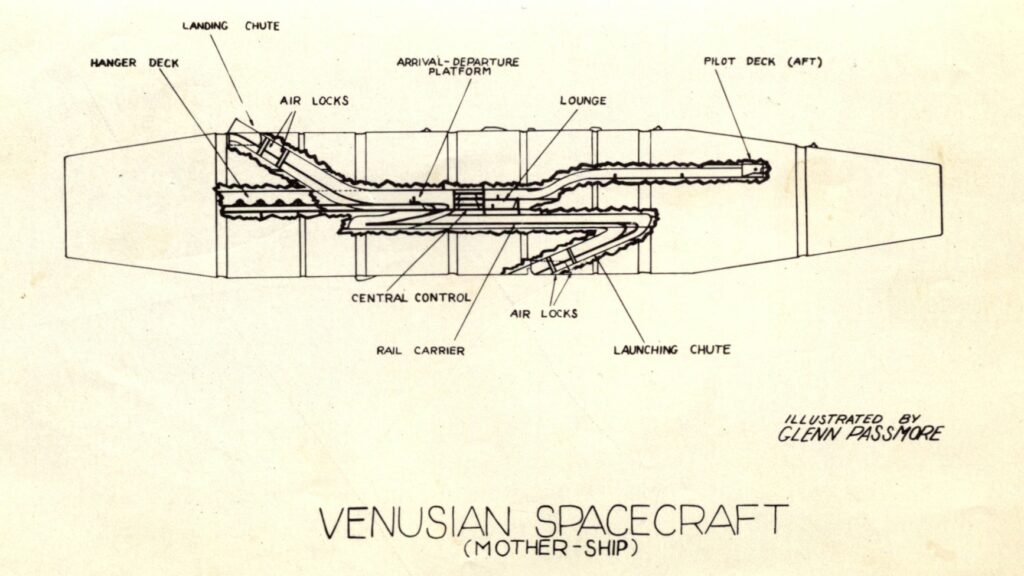 Plan du vaisseau mère de Vénus donné par Adamski.