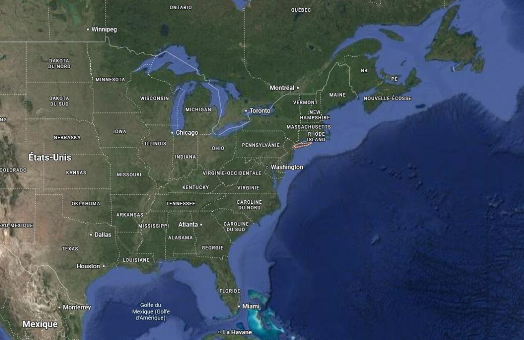 Position de Long Island dans l’État de New-York aux USA