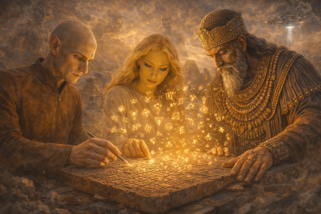 Image illustrative de la langue écrite laissée par les Chetene en héritage aux peuples terriens.