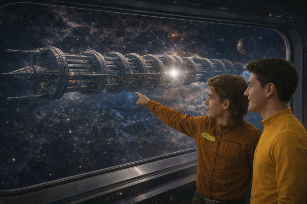 Image illustrative du vaisseau-mère géant d'Aldebaran basé sur le dessin précédemment donné dans le livre d'Andreas.