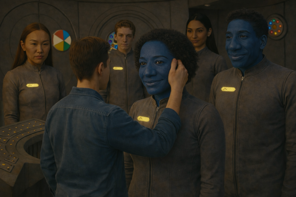 Image illustrative de l'équipage du vaisseau d'Aldebaran observé par Andreas.