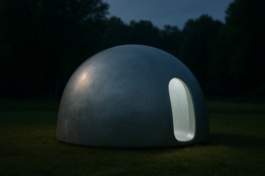 Image illustrative du vaisseau en forme d'igloo vu par Orfeo Angelucci dans son deuxième contact avec les habitants de l'ancienne planète Lucifer.