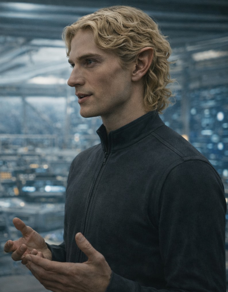 Image illustrative fictive d'un homme Chetene blond de type européen comme Andreas a pu en voir dans le vaisseau, selon description du livre.