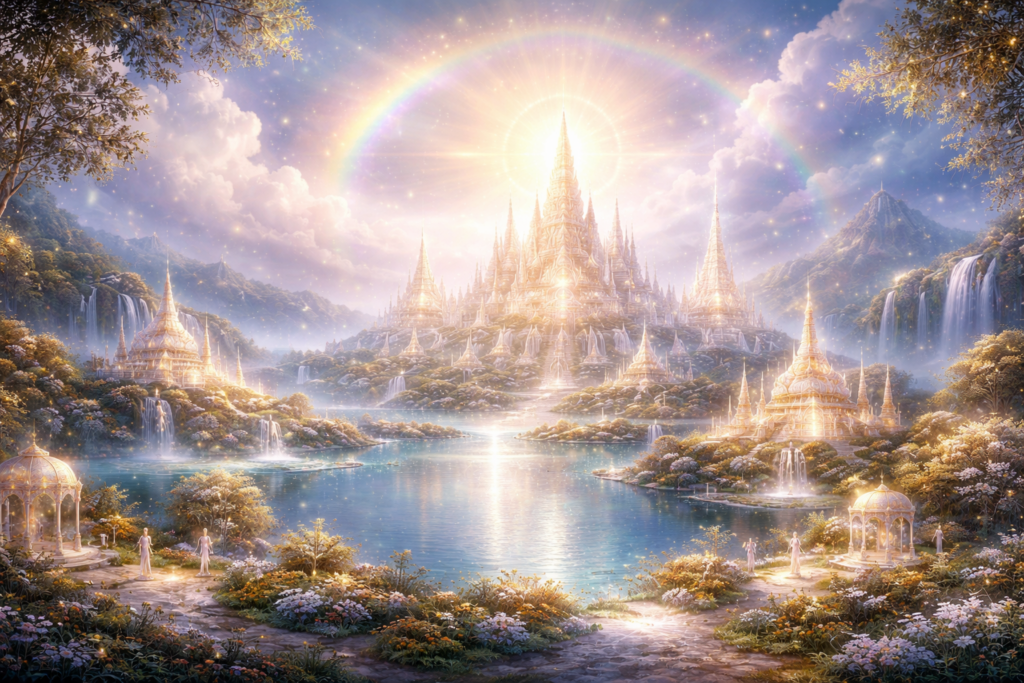 Hiranyaloka, image illustrative selon la description faite par Sri Yukteswar à Yogananda.