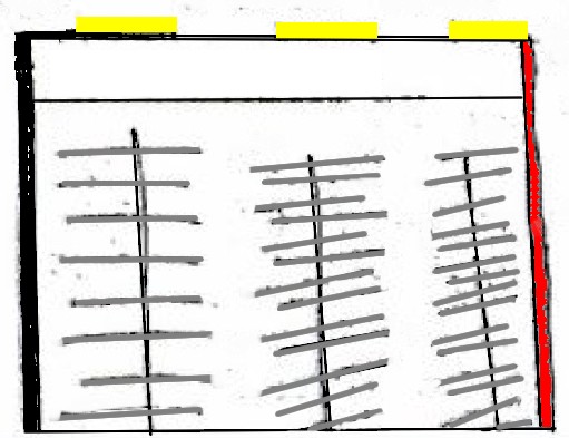 Version nettoyée et retouchée du dessin de Phyl pour mieux mettre en évidence les éléments constitutifs de cette batterie décrite par elle.