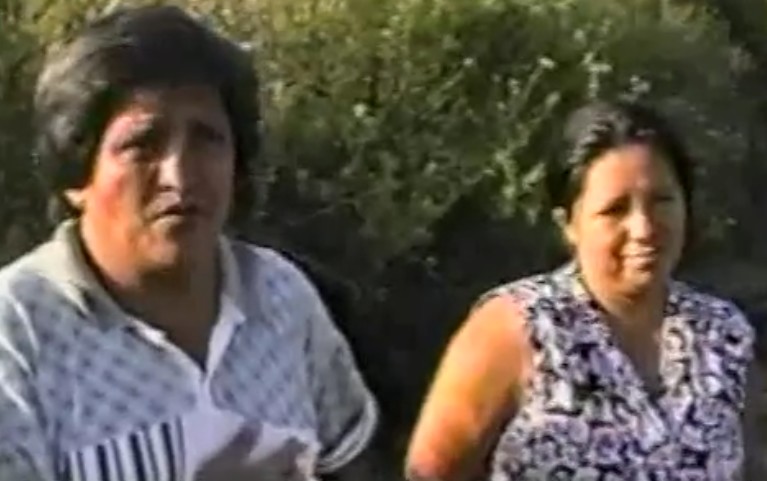José Yaguana Zhuma et Graciela Granda son épouse, sur les lieux du deuxième contact du 7 janvier 1996, filmés pour un interview par l’ufologue Jaime Rodriguez.