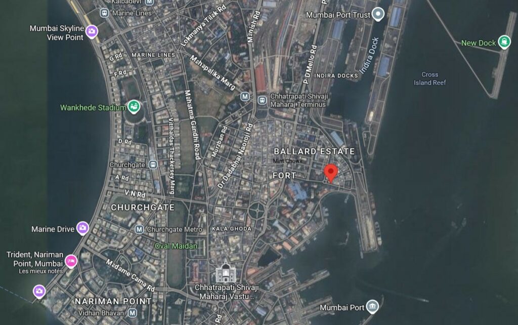 Emplacement précis du Regent Hotel où logeait Yogananda lors du contact à Bombay.