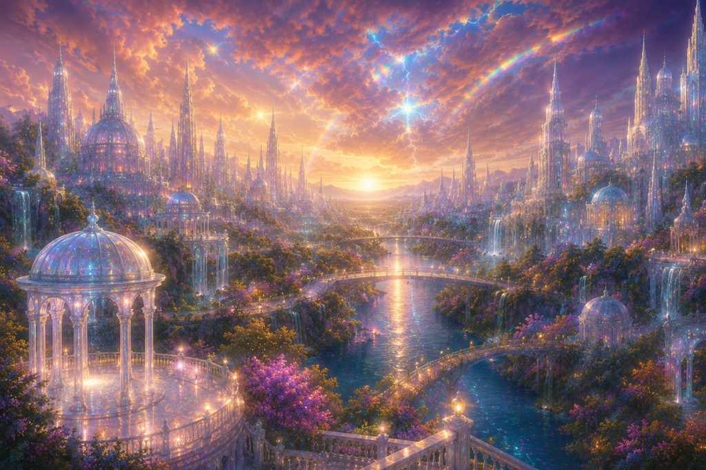 Image illustrative du monde observé par Orfeo sur le planétoïde résiduel de l'explosion de la planète Lucifer, monde sur un plan plus éthéré (probablement astral).