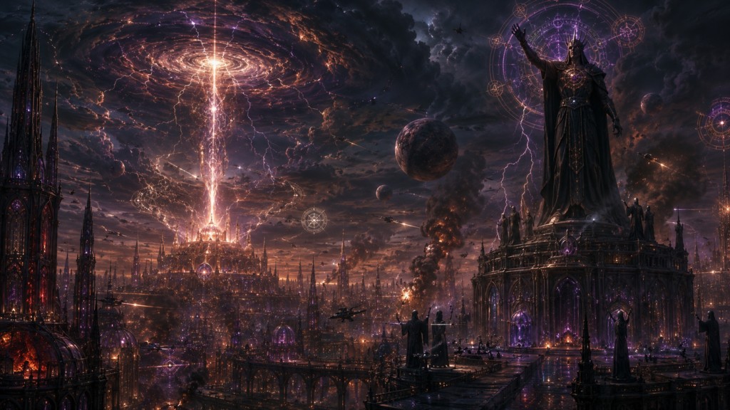 Illustration fictive de la domination de leur leader Lucifer sur leur monde qui a conduit à faire oeuvrer beaucoup des leurs pour le négatif.
