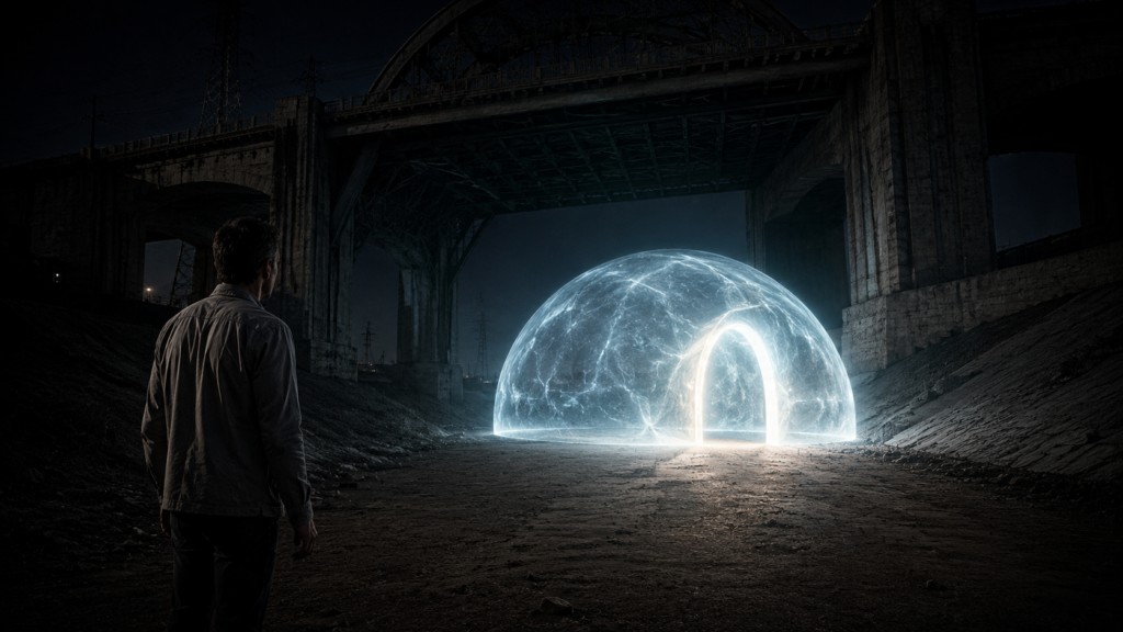 Image illustrative du vaisseau en forme d'igloo vu par Orfeo Angelucci dans son deuxième contact avec les habitants de l'ancienne planète Lucifer.