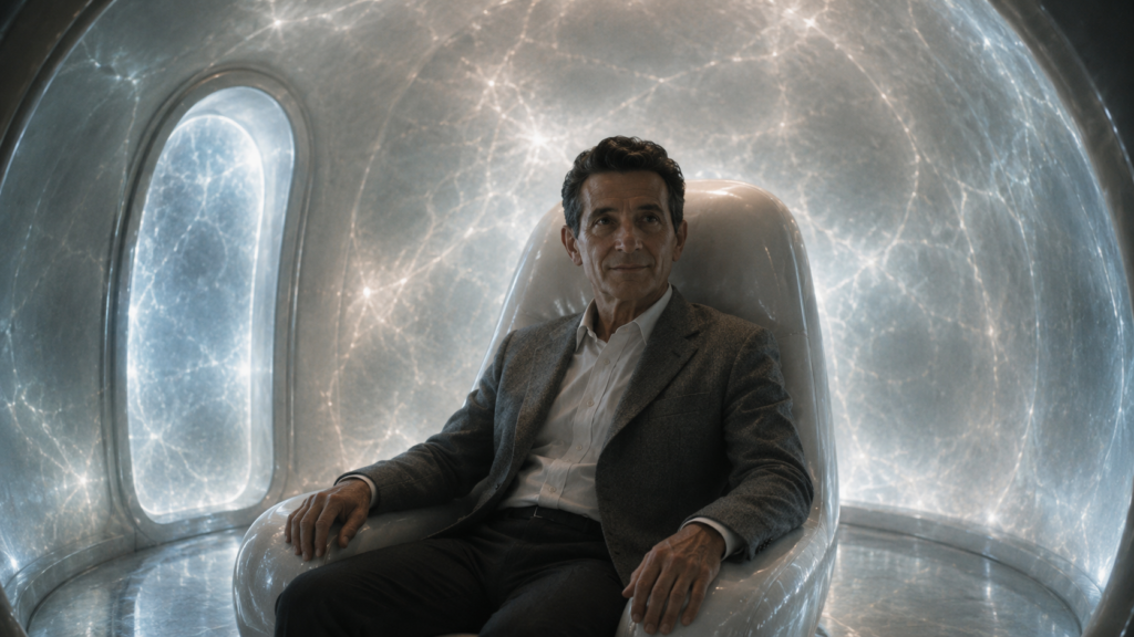 Image illustrative de l'intérieur du vaisseau en forme d'igloo dans lequel est entré Orfeo Angelucci lors de ce contact. Appareil des habitants de l'ancienne planète Lucifer.