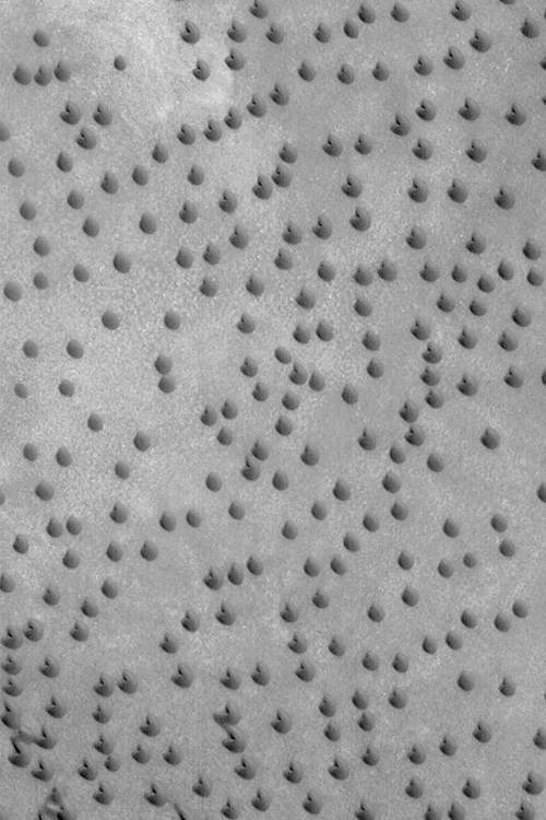 Photo de Mars - Interprétation : dunes de sable sur Mars faisant plus apparence d’une fabrication par des animaux ou artificielle que naturelle.