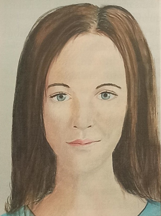 Peinture de Eva faite par Rene Erik Olsen après l'avoir de nouveau rencontré en 2021 sur la planète des Visiteurs.