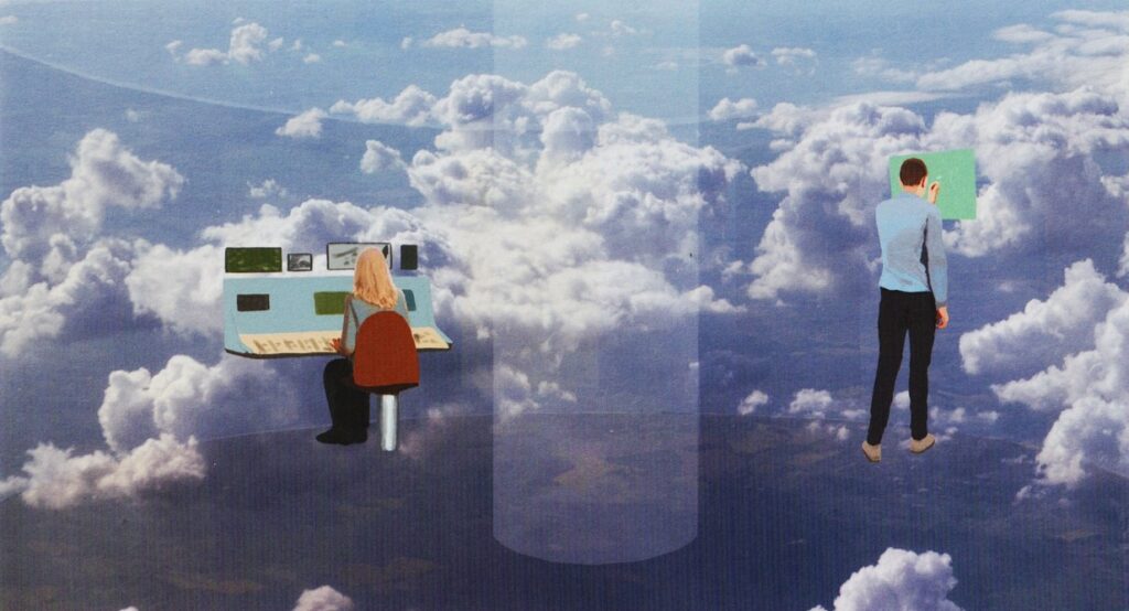 Image de "Alien Visitors - Volume II" de Rene Erik Olsen, avec ce que montrait le 1er film montré par les Visiteurs dans le vaisseau quand il est devenu transparent en grande partie.