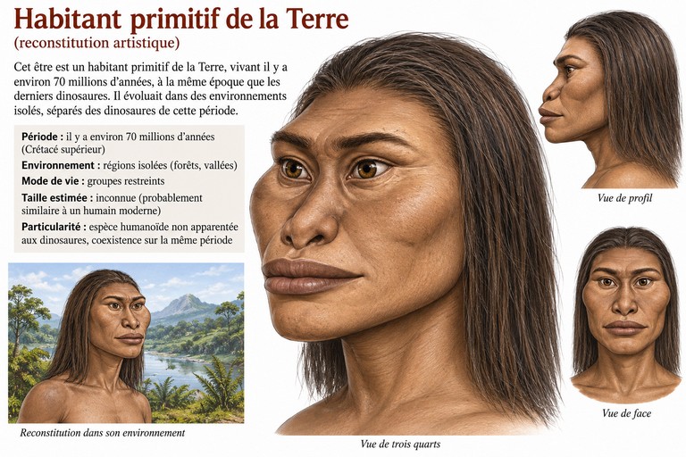 Genre d’habitant de la Terre observé par Andreas (Martin Wiesengrün) dans les images projetées, illustration faite par IA depuis un dessin  donné par Andreas.