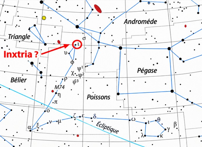 Des recherches faites par Wendelle Stevens sur carte stellaire limitée en nombre d’étoiles, en comparaison de ce que Lya a indiqué sur la carte mènent à conclure que son étoile serait possiblement celle classifiée par nous comme « Tau » de la constellation des Poissons, qui est très proche de la constellation d’Andromède mais officiellement dans les Poissons. Tau des Poissons est à 168 années-lumière de la Terre.